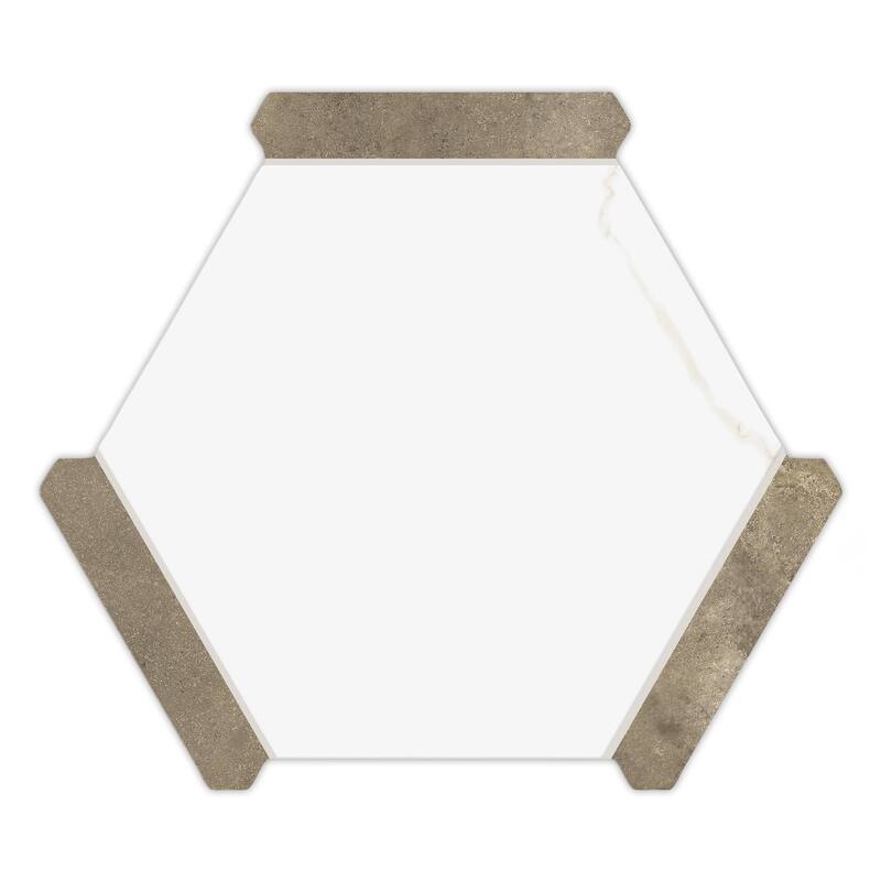 Merola Tile Marcotto Panal Calacatta Gold with Terra Picket 8-5/8" x 9-7/8" Porcelain Floor and Wall Tile