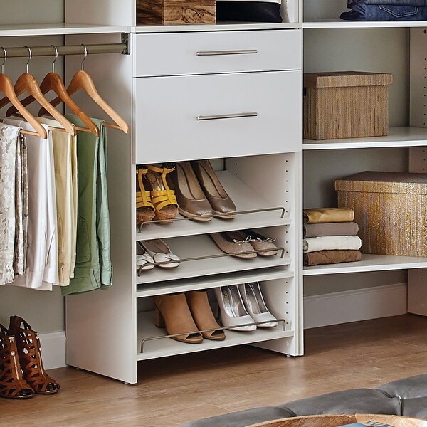 ClosetMaid SuiteSymphony 2-Pack Angled or Flat Shoe Shelf, 25