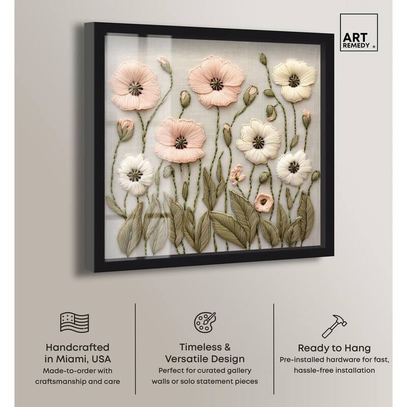 Stitched Serenity I Shadowbox by Art Remedy