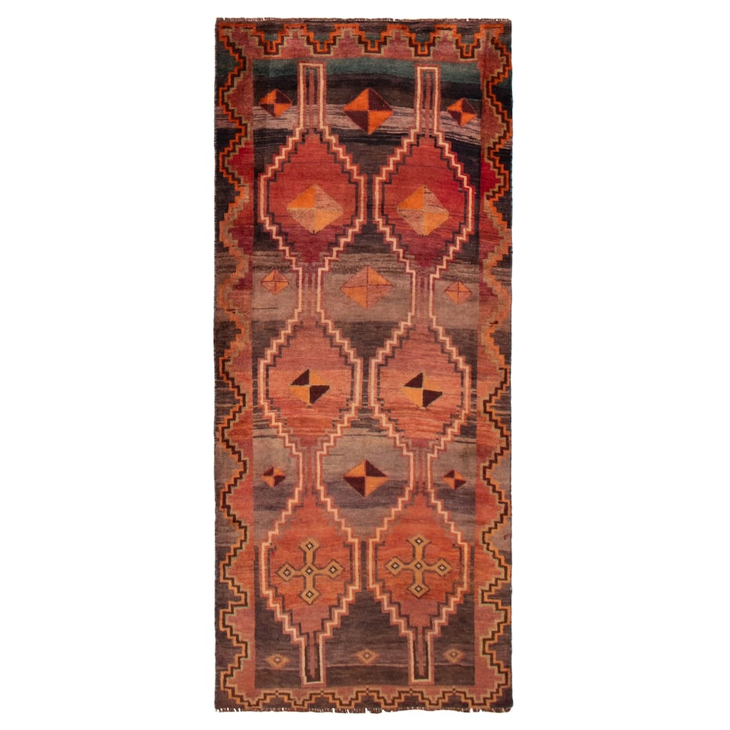 ECARPETGALLERY Hand-knotted Melis Vintage Red Wool Rug - 3'10 x 8'8