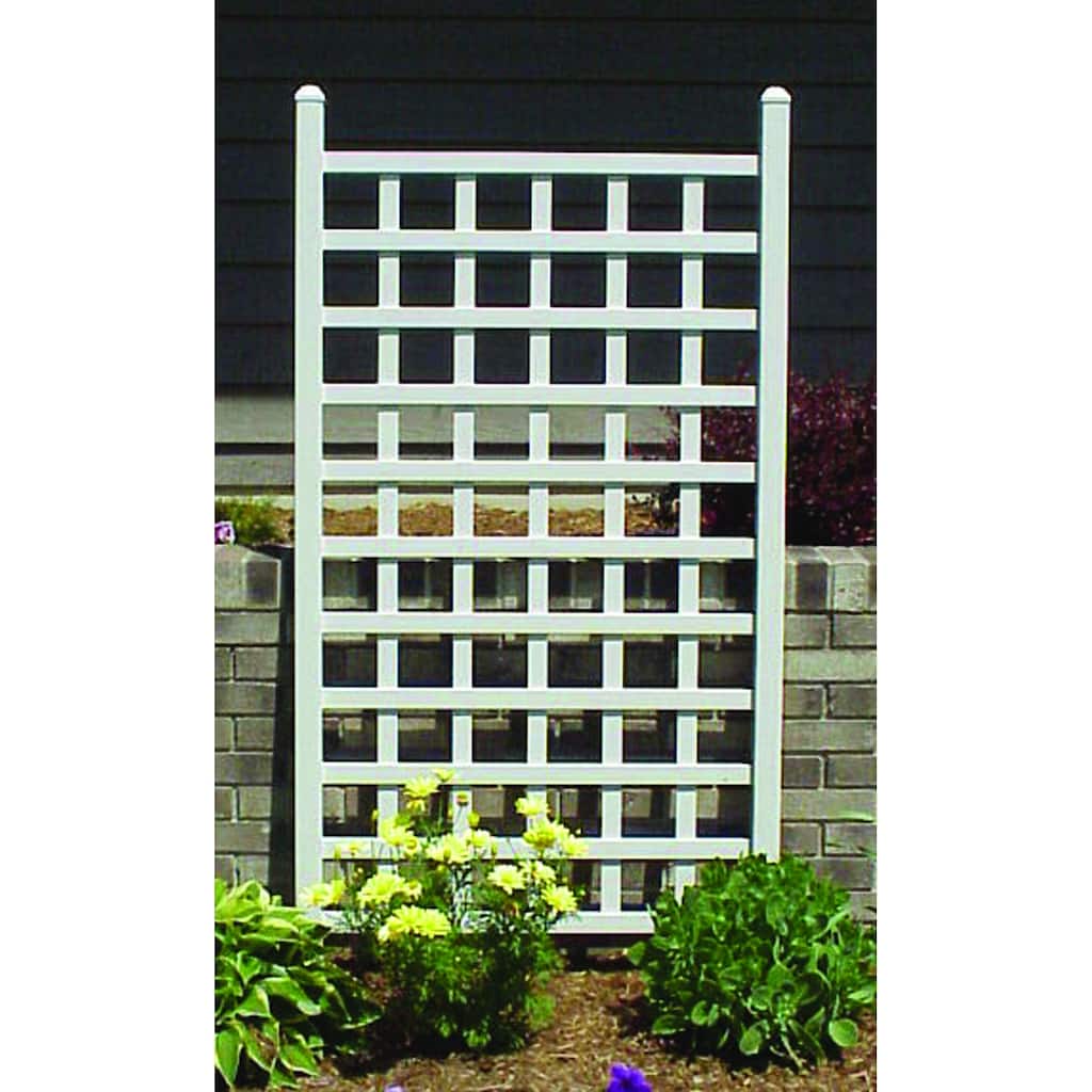 DuraTrel Country Garden 35" x 66" White Vinyl Wall Trellis