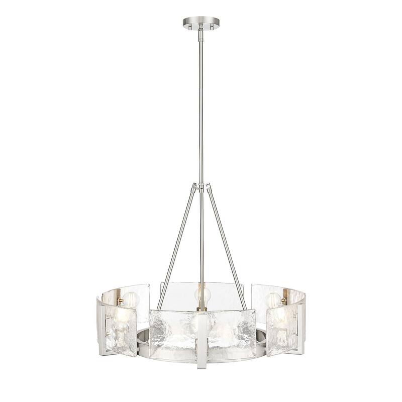 Golden Lighting 3164-6 HWG Aenon 6 Light 28" Wide Drum Chandelier