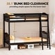 preview thumbnail 21 of 40, Twin Over Twin Solid Wood Bunk Bed for Kids and Adults, No Box Spring Required