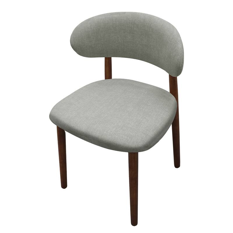 Set of 2 Armless Flannelette Upholstered Dining Chairs