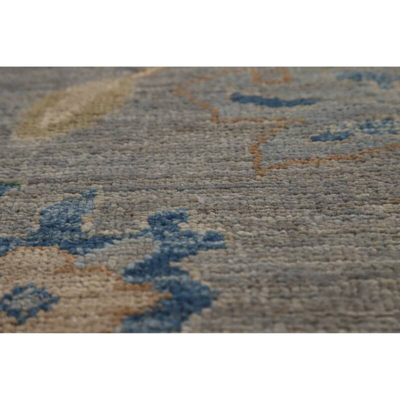 Hand Knotted Oriental 100% Wool Carpet Transitional All-Over Greys & Charcoal Oushak Area Rug - 11' 9'' X 9' 2''