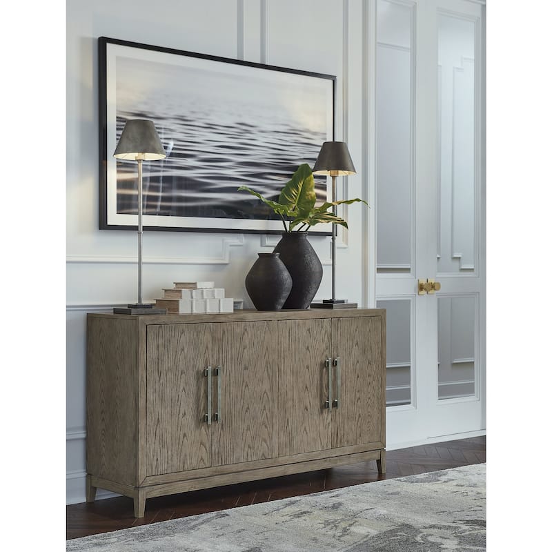 Signature Design by Ashley Chrestner Gray/Brown Dining Server - 64"W x 18"D x 36"H