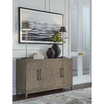 Signature Design by Ashley Chrestner Gray/Brown Dining Server - 64"W x 18"D x 36"H