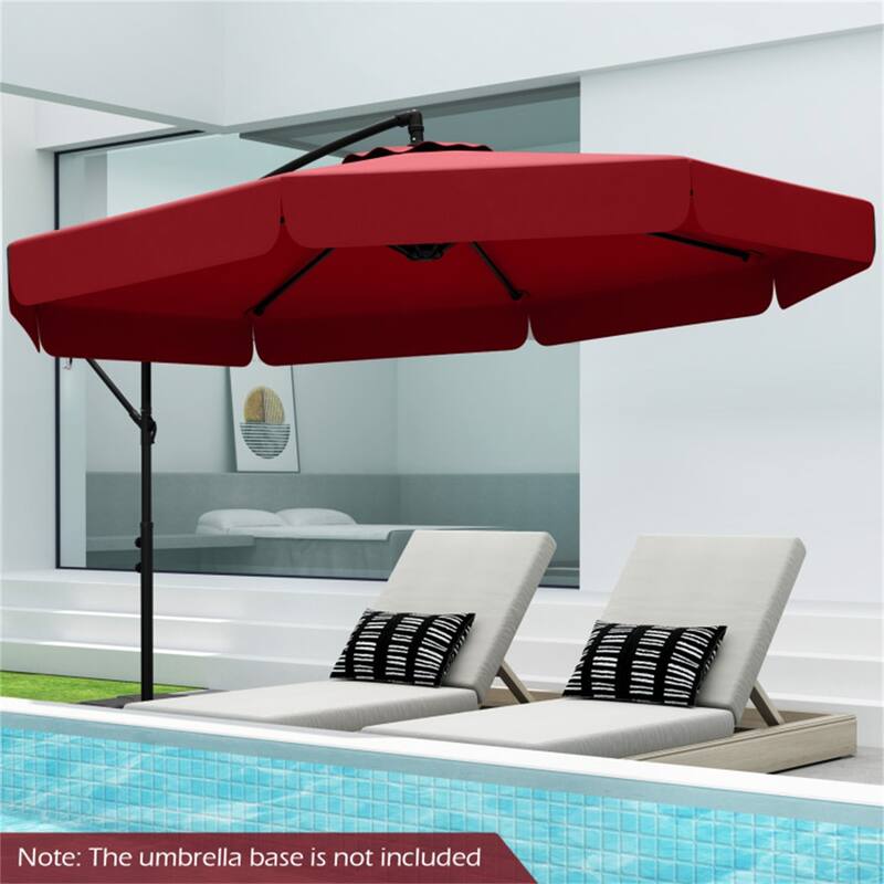 10ft Patio Cantilever Umbrella with Crank Handle and Adjustable Tilt Protective Cover Included
