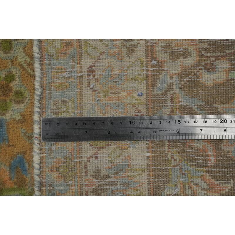 Hand Knotted Oriental 100% Wool Carpet Traditional Floral Oranges & Rust Mashad Area Rug - 12' 9'' X 9' 9''