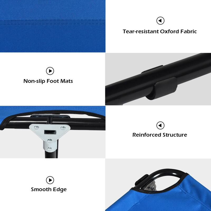 Gymax Blue Folding Camping Bed Outdoor Military Cot Sleeping