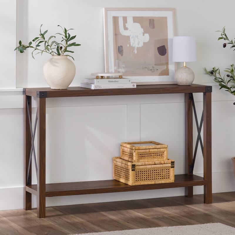 Middlebrook Kujawa 46-inch Wide X-frame Farmhouse Entry Table