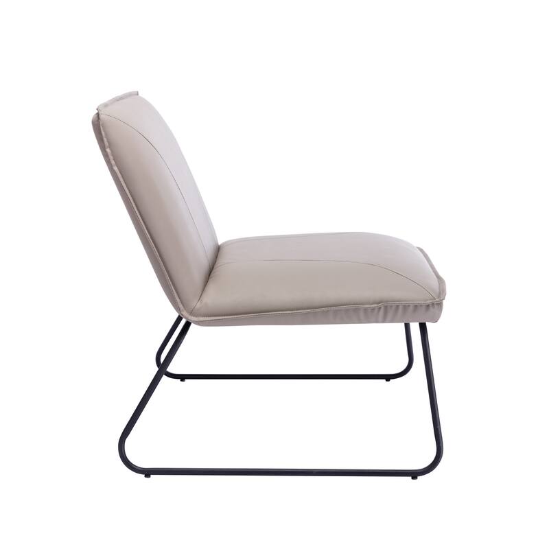 Porthos Home Quyen Armless 1 Sofa Seat, PU Leather Upholstery, Steel Legs