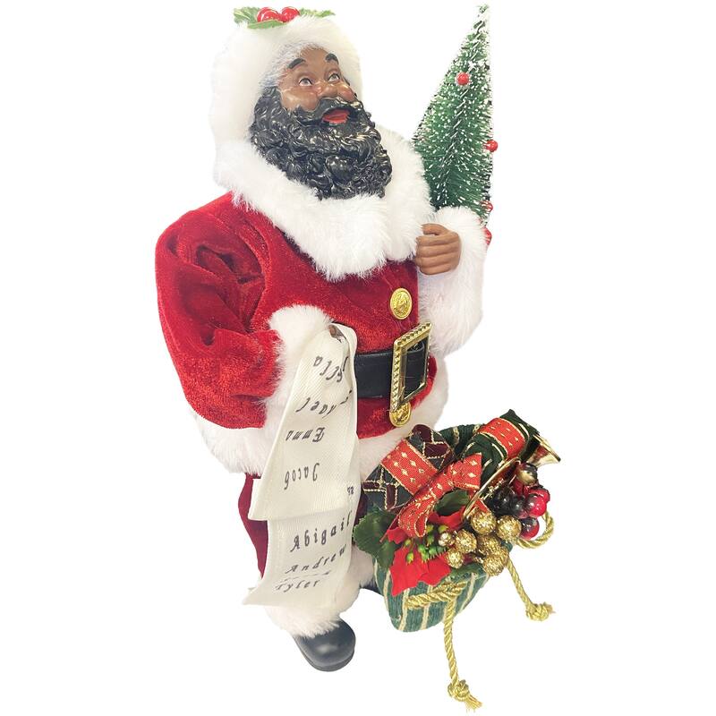 12" Black Christmas Night Claus