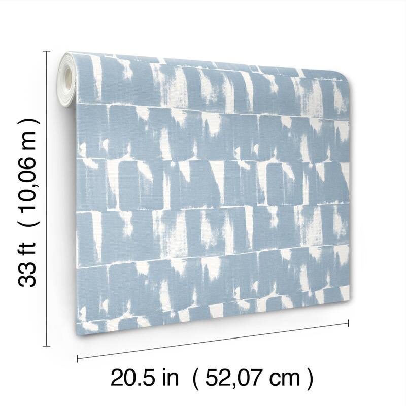 A-Street Prints Bancroft Blue Artistic Stripe Wallpaper
