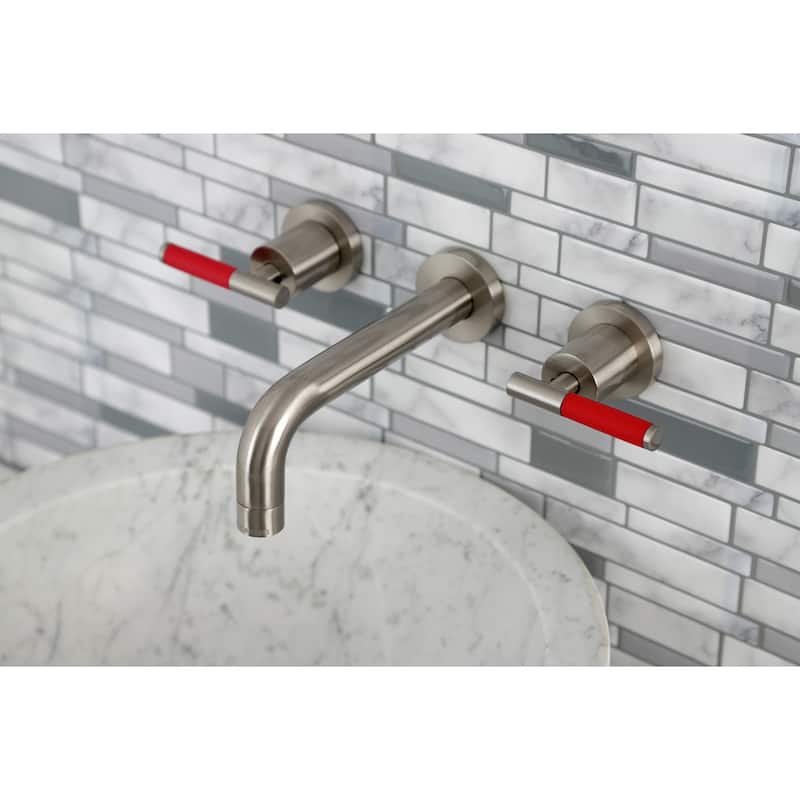 Kingston Brass Kaiser Two-Handle Wall Mount Bathroom Faucet