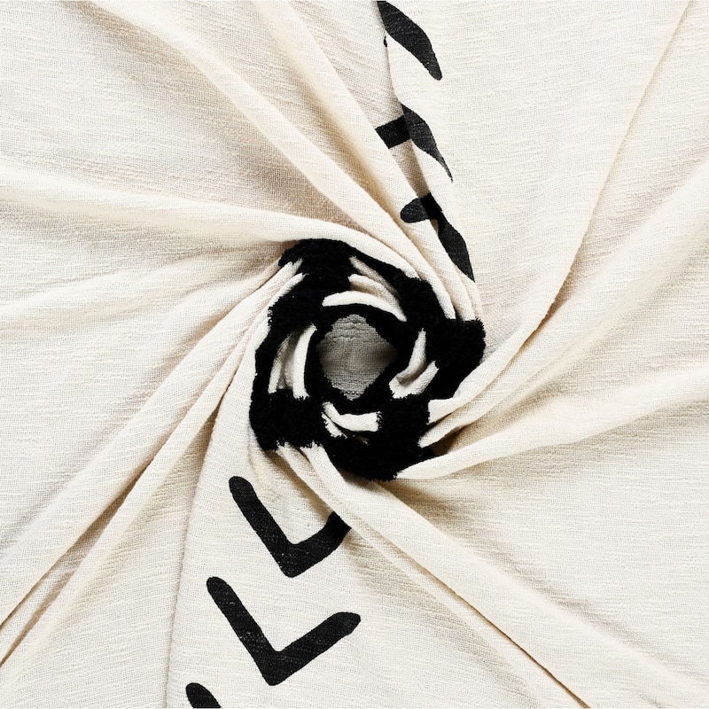 Sevita Modern Boho Tufted Diamond Medallion Cotton Standard Size Throw Blanket