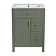 preview thumbnail 18 of 53, GDFStudio - Cielo 24" Bathroom Vanity with Ceramic Sink, 2 Soft Close Drawers, Door & Storage Racks