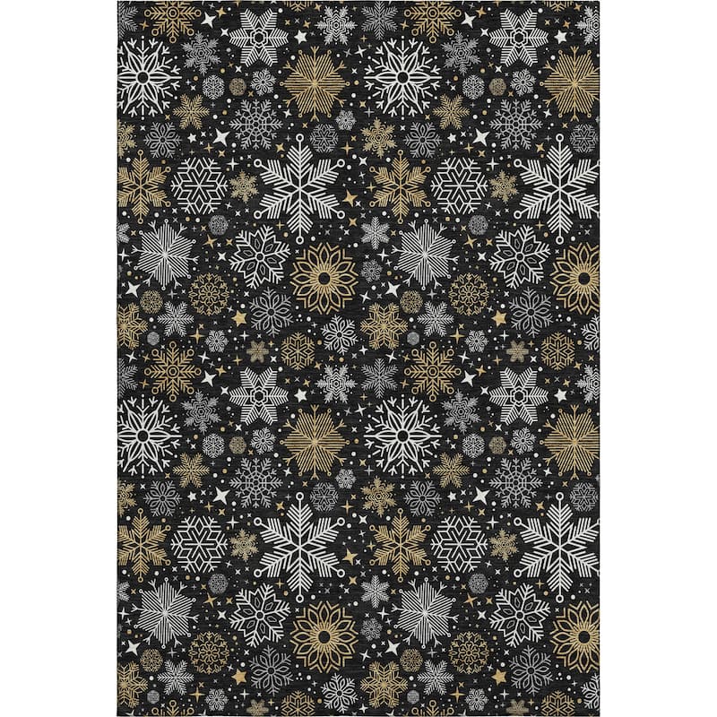 Premium Washable Super Soft Winter Snowflake Mayfield Rug