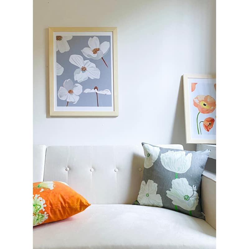 Queen Anne's Lace on Rusty Orange Throw Pillow