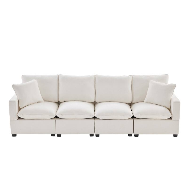 Modern Chenille Multi-Seat Sectional Sofa