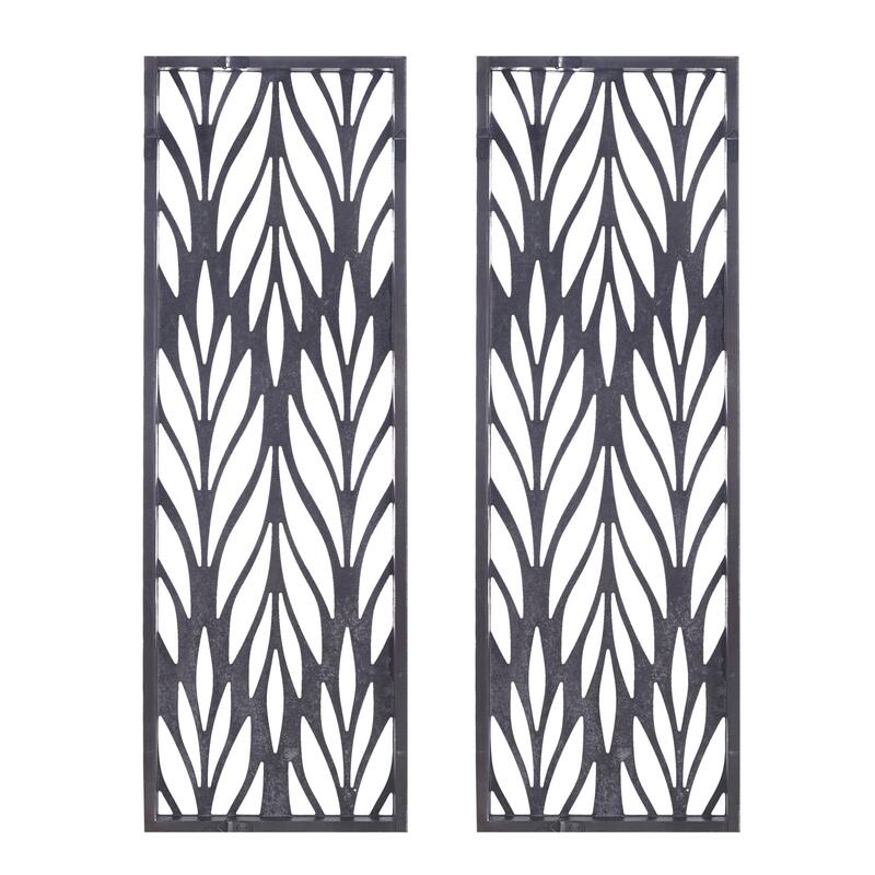 Madison Park Florian Grey Laser Cut Wood 2-piece Panel Wall Decor Set