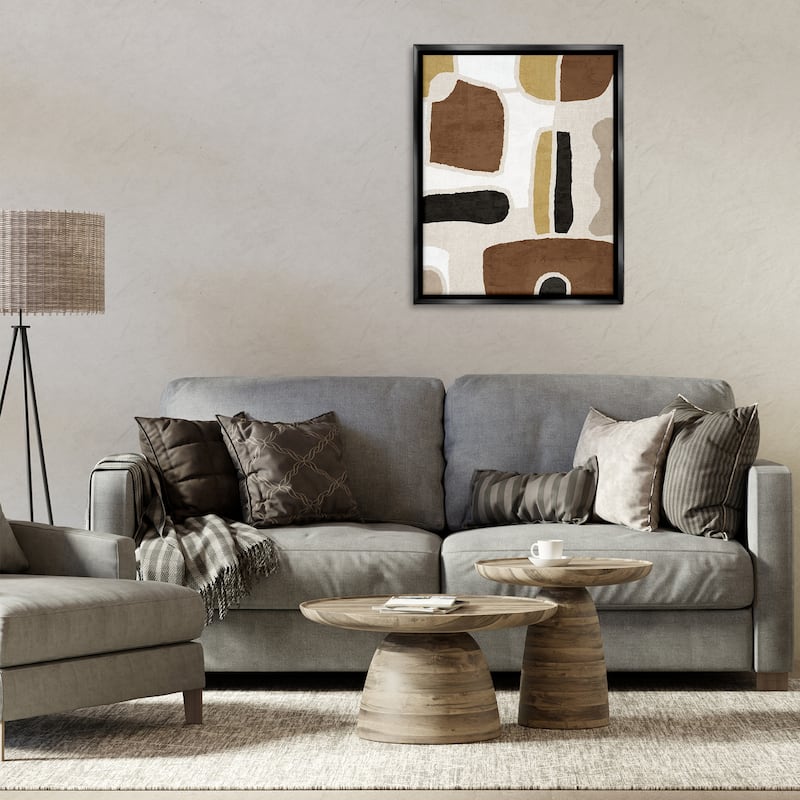 Stupell Earthy Organic Shapes Framed Floater Canvas Wall Art Design By Amber Sterling