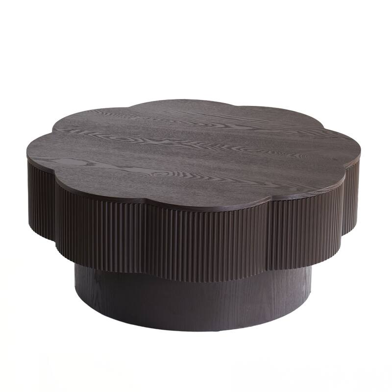 31.50"Modern Flower Shaped Coffee Table, Plum Blossom Shaped Coffee Table with Storage