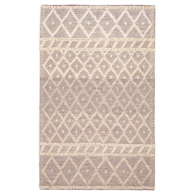 ECARPETGALLERY Braid weave Sienna Grey Wool Rug - 5'1 x 8'2