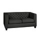 preview thumbnail 10 of 17, Windsor Top Grain Tufted Leather Loveseat Charcoal