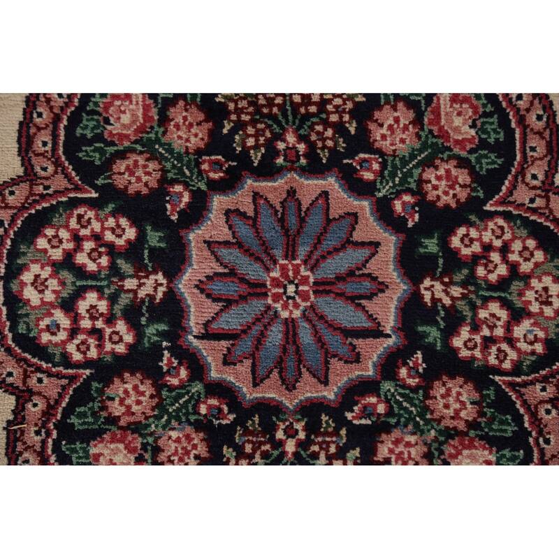 All-Over Aubusson Oriental Area Rug Handmade Wool Carpet - 9'1"x 12'2"