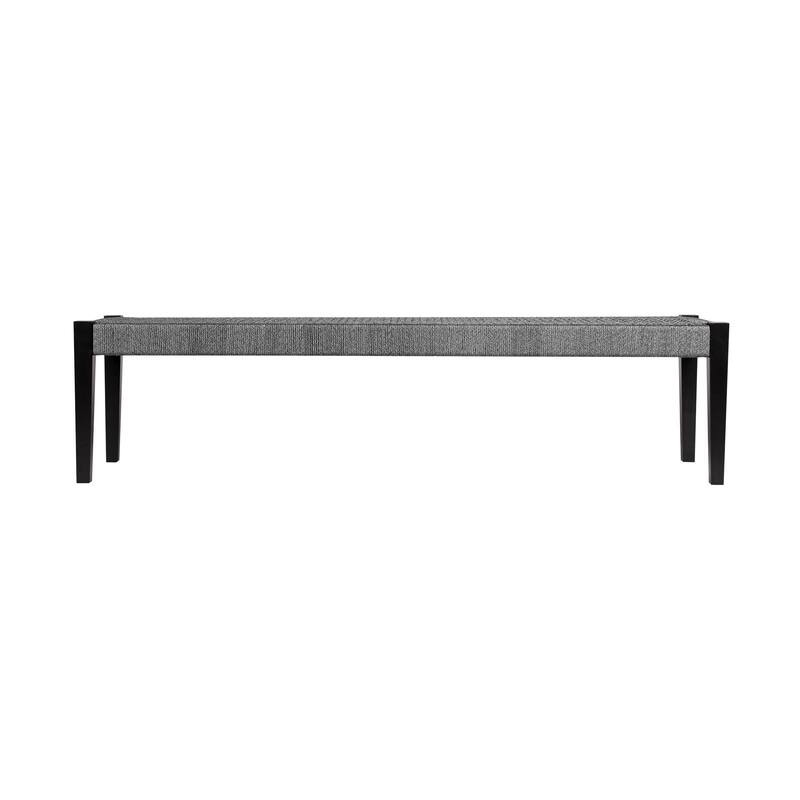 Camino 71" Solid Wood and Rope Indoor Outdoor Dining Bench