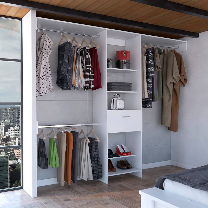 Closet System for Living Room ,Apartment, Bedroom, White