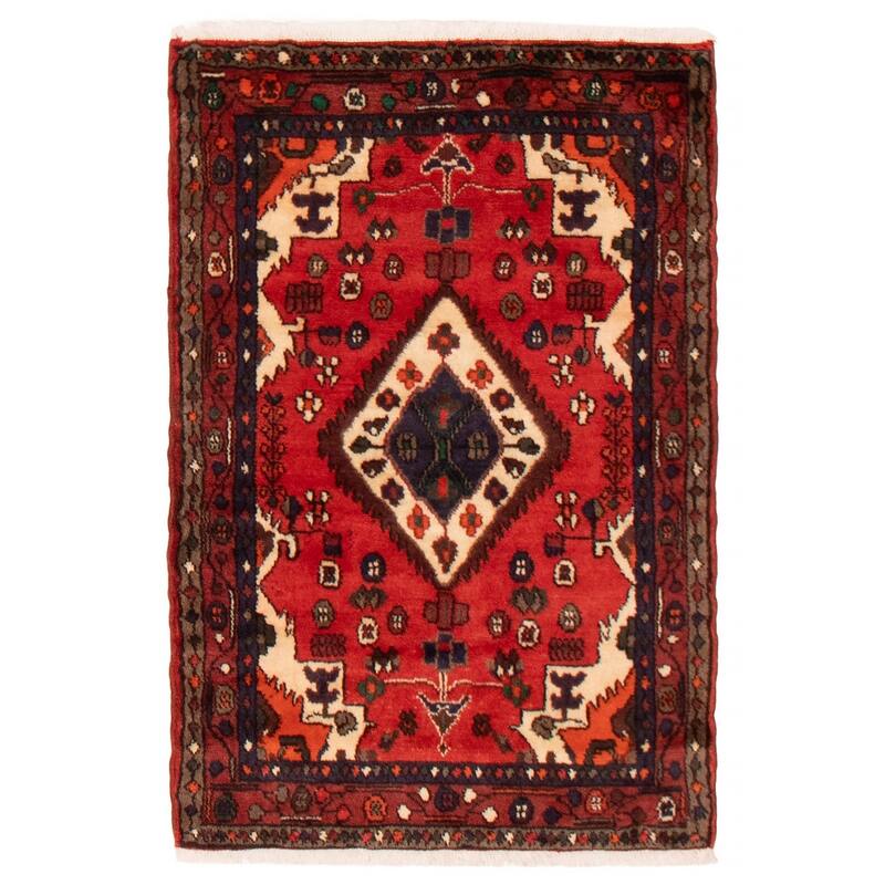 ECARPETGALLERY Hand-knotted Andelz Red Wool Rug - 2'11 x 4'3 - Red - 2'11 x 4'3