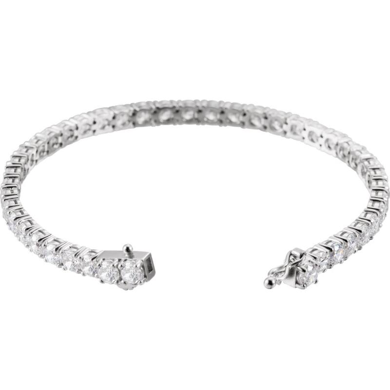 Curata 925 Sterling Silver Round 4mm CZ Cubic Zirconia Simulated Diamond Polished 7 Inch Cubic Zirconia Bracelet