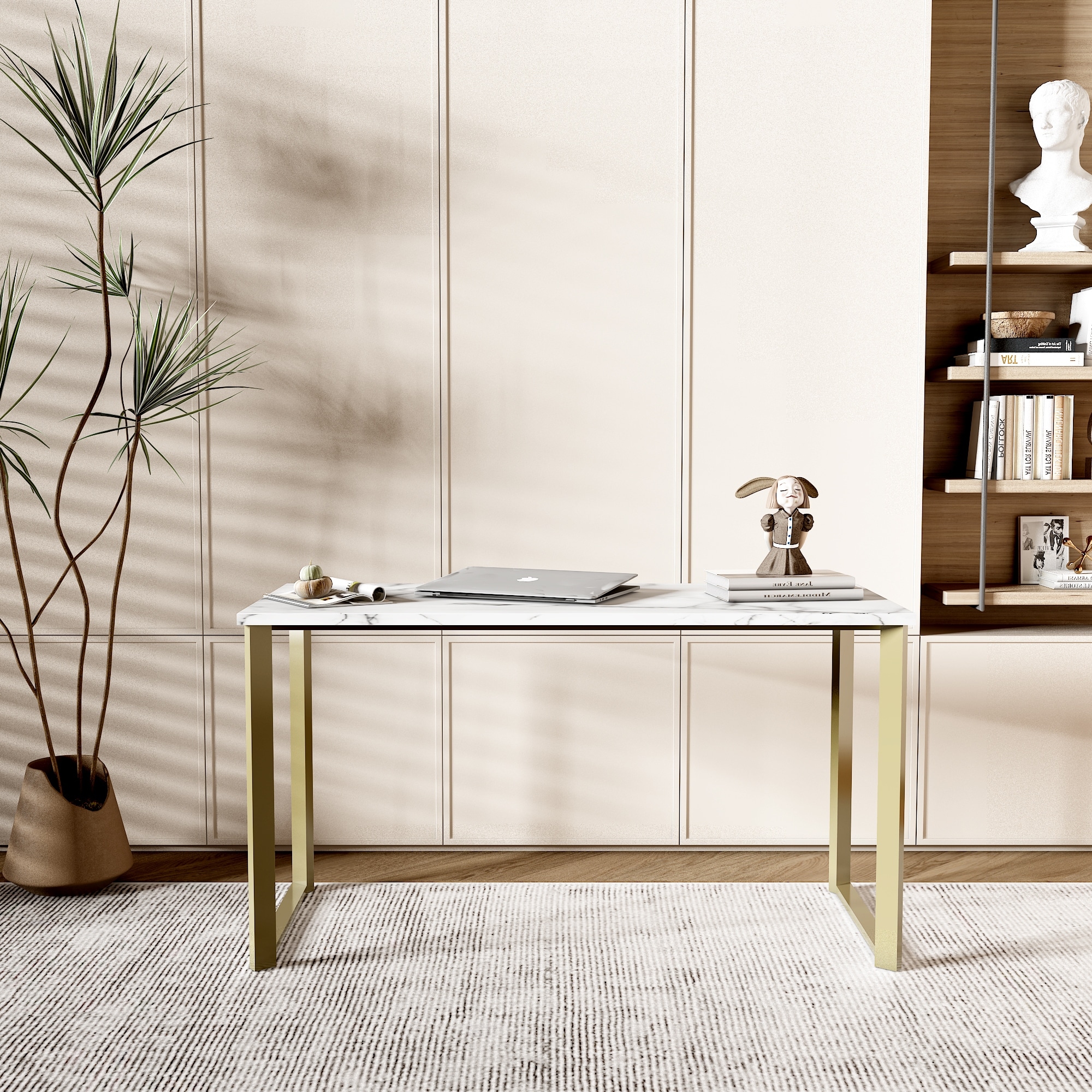 Overstock white and gold best sale desk