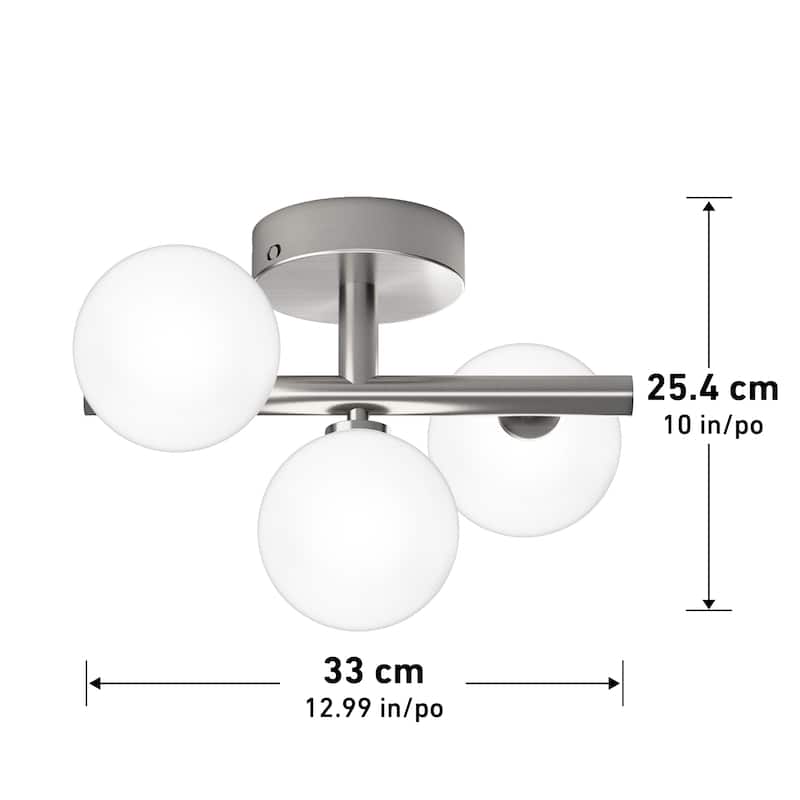 Artika Bloom Ceiling Flushmount Light, Brushed Nickel-3CCT