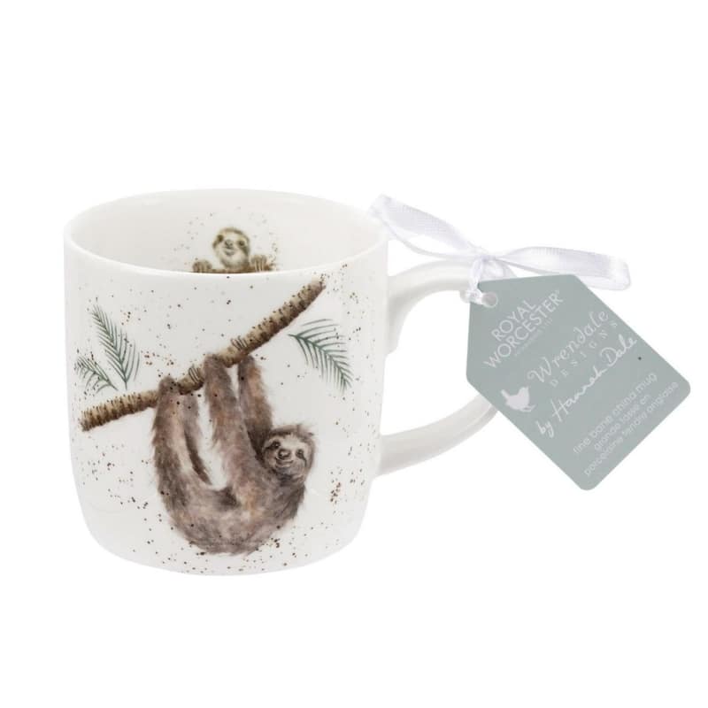 Royal Worcester Wrendale Designs Mug Wildlife Animals - Hanging Around (Sloth)