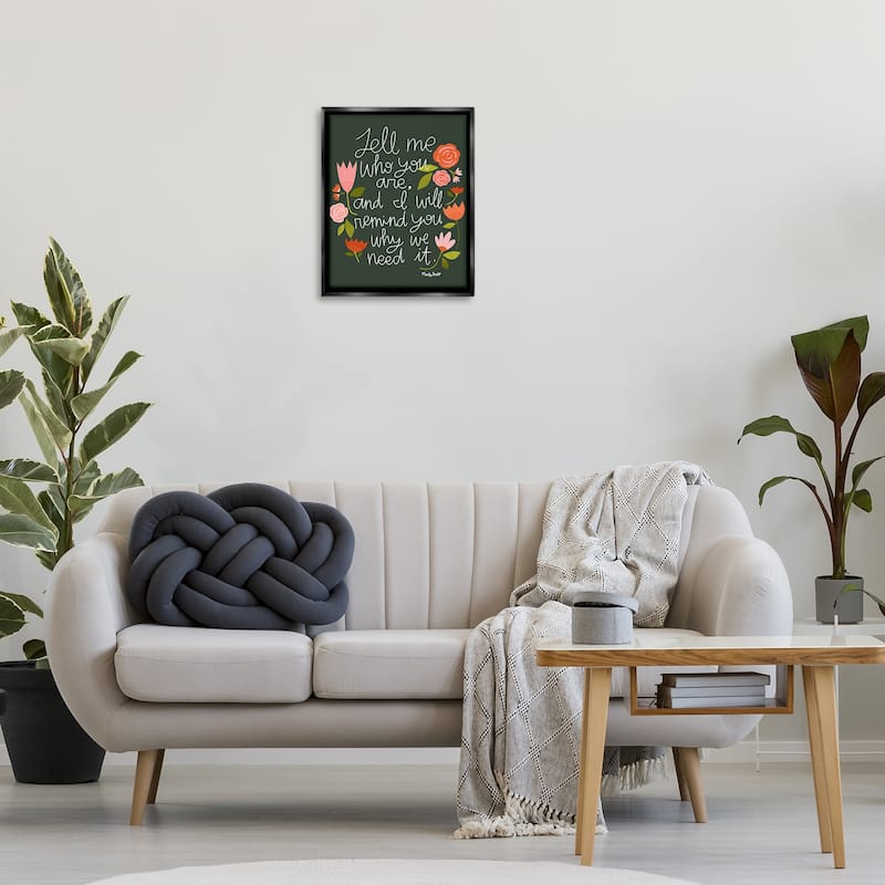 Stupell Inspiring Quote with Florals Framed Floater Canvas Wall Art Design By Mandy Ford Art + Illustration