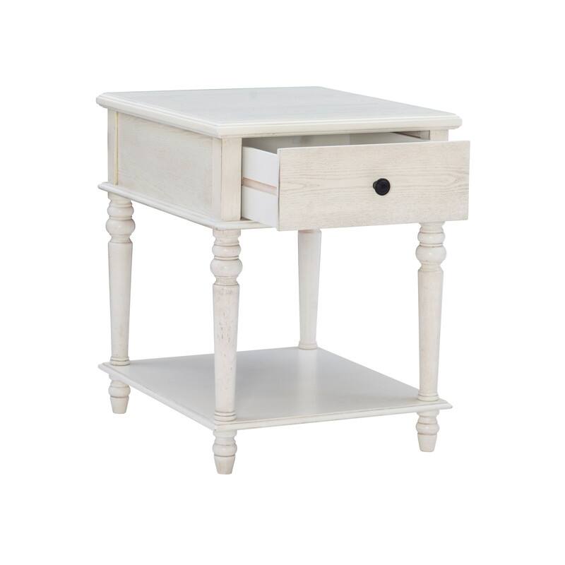 Linon Jowin Classic Wood Side Table with Storage