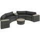 preview thumbnail 2 of 14, Outsunny 8 Piece Patio Furniture Set with 4 Rattan Sofa Chairs & 4 Tables, Outdoor Conversation Set with Storage & Umbrella Hole