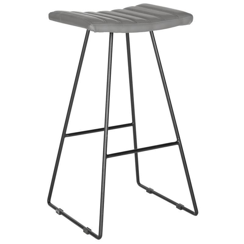 SAFAVIEH Concha Mid-Century Dining Modern Black 30-inch Bar Stool (Set of 2) - 16.5" x 16" x 30" - 17Wx16Dx30H