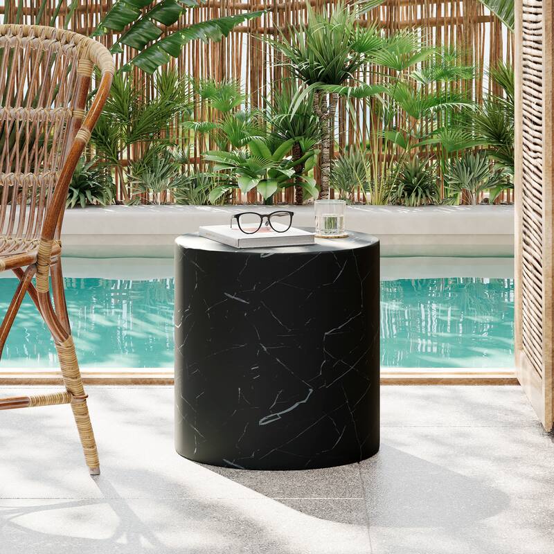 Oswald MGO Side table by Christopher Knight Home - Black Marble