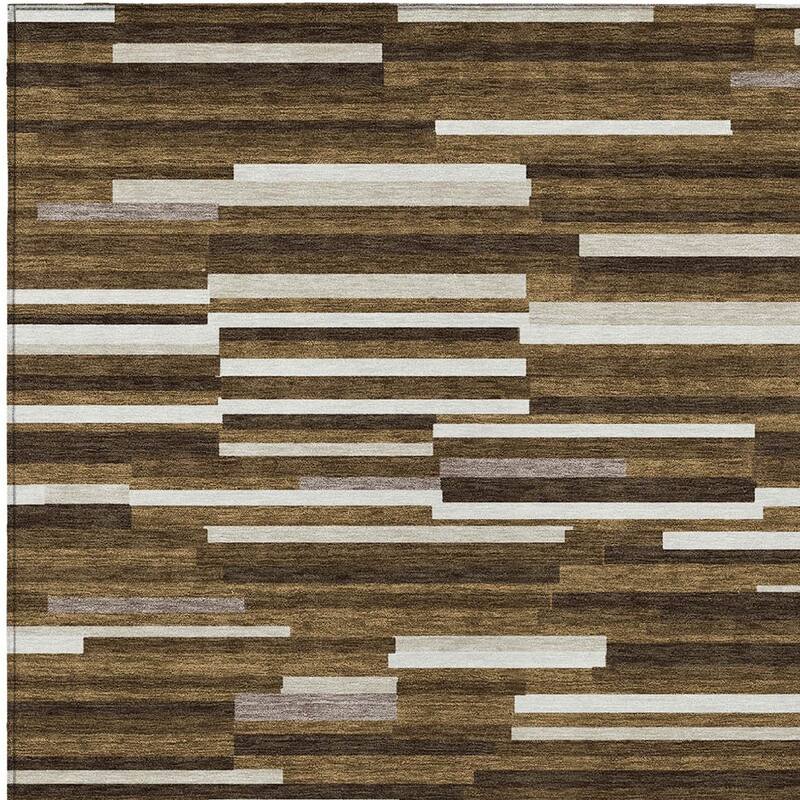 HomeRoots Striped Transitional Rectangle Outdoor Rug