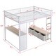preview thumbnail 22 of 32, Gaming Loft Bed with LED and Storage, Full Size Bed with Desk,Drawers