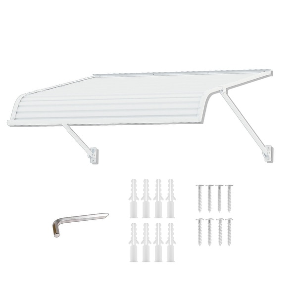 Kozyard Window Awning Aluminum Frame with Impact-Resistant PVC
