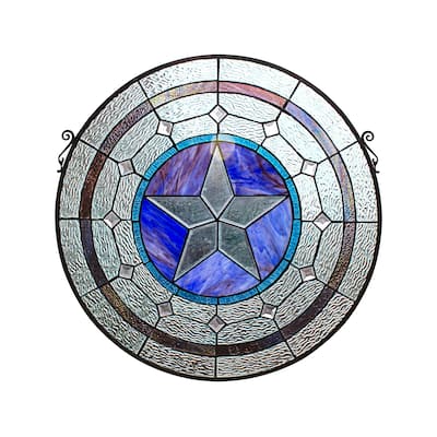 Gracewood Hollow Mujila Tiffany-style Round Window Panel Suncatcher