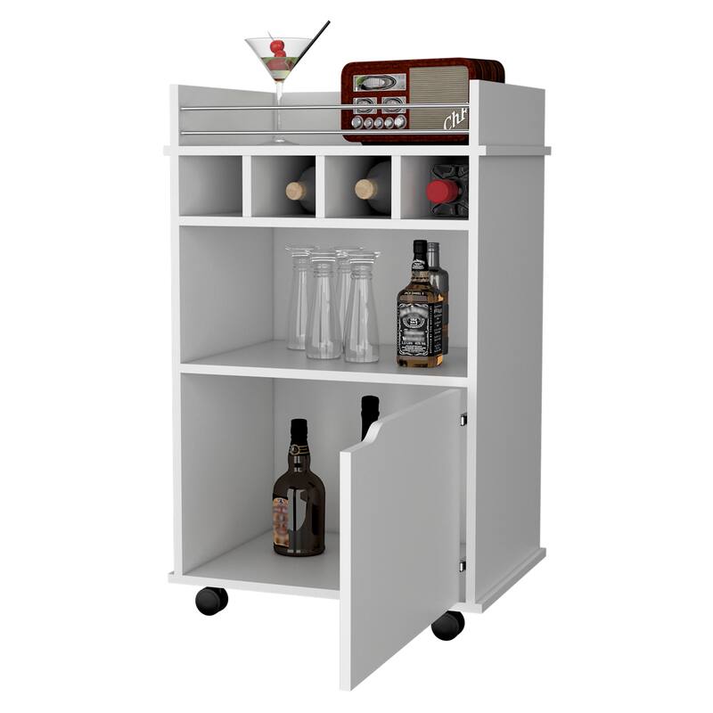 Hannah White 1-Door Bar cart