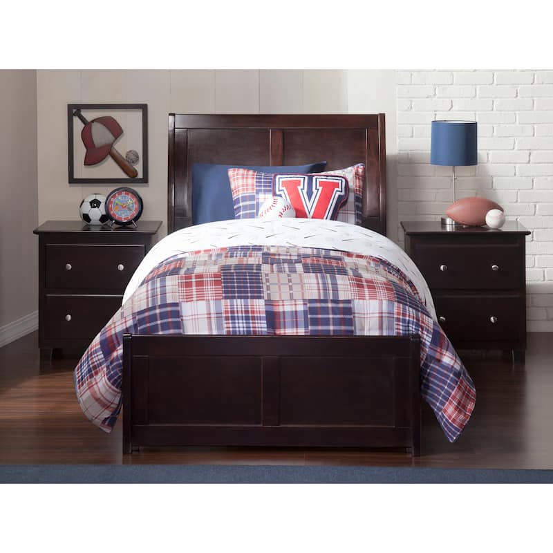 Portland Twin XL Traditional Bed with Matching Foot Board in Espresso