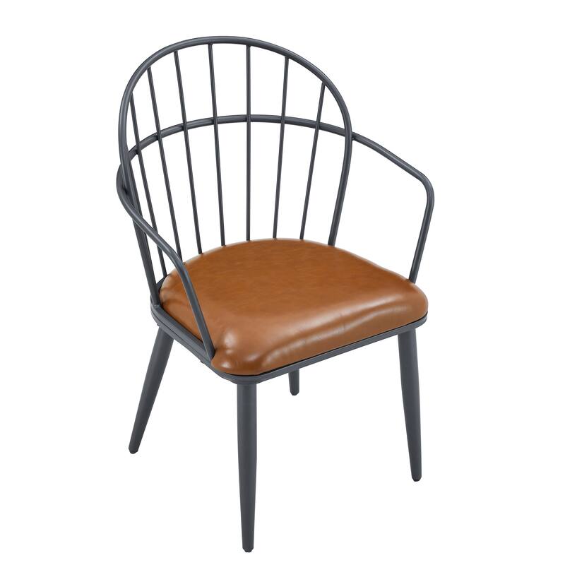 Indoor Upholstered Dining Chair With Metal Legs (Set of 2)