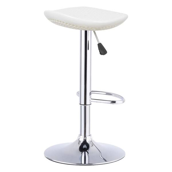Shop Costway Set Of 2 Adjustable Abs Bar Stools Swivel Pub Kitchen Dining Chair Modern White Overstock 18522288